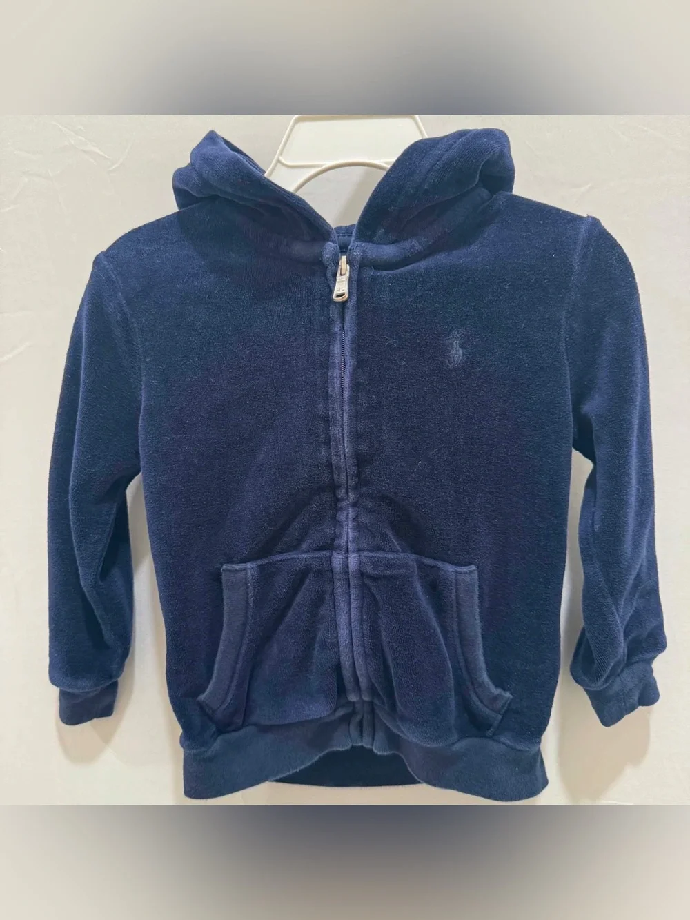 Ralph Lauren Kids Baby Navy Zip Velour Hoodie Size 24 months